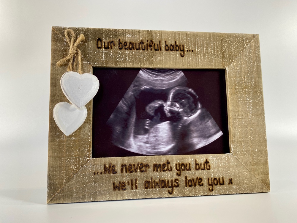 We Never Met You But We Will Always Love You / Miscarriage - Personalised Driftwood Photo Frame