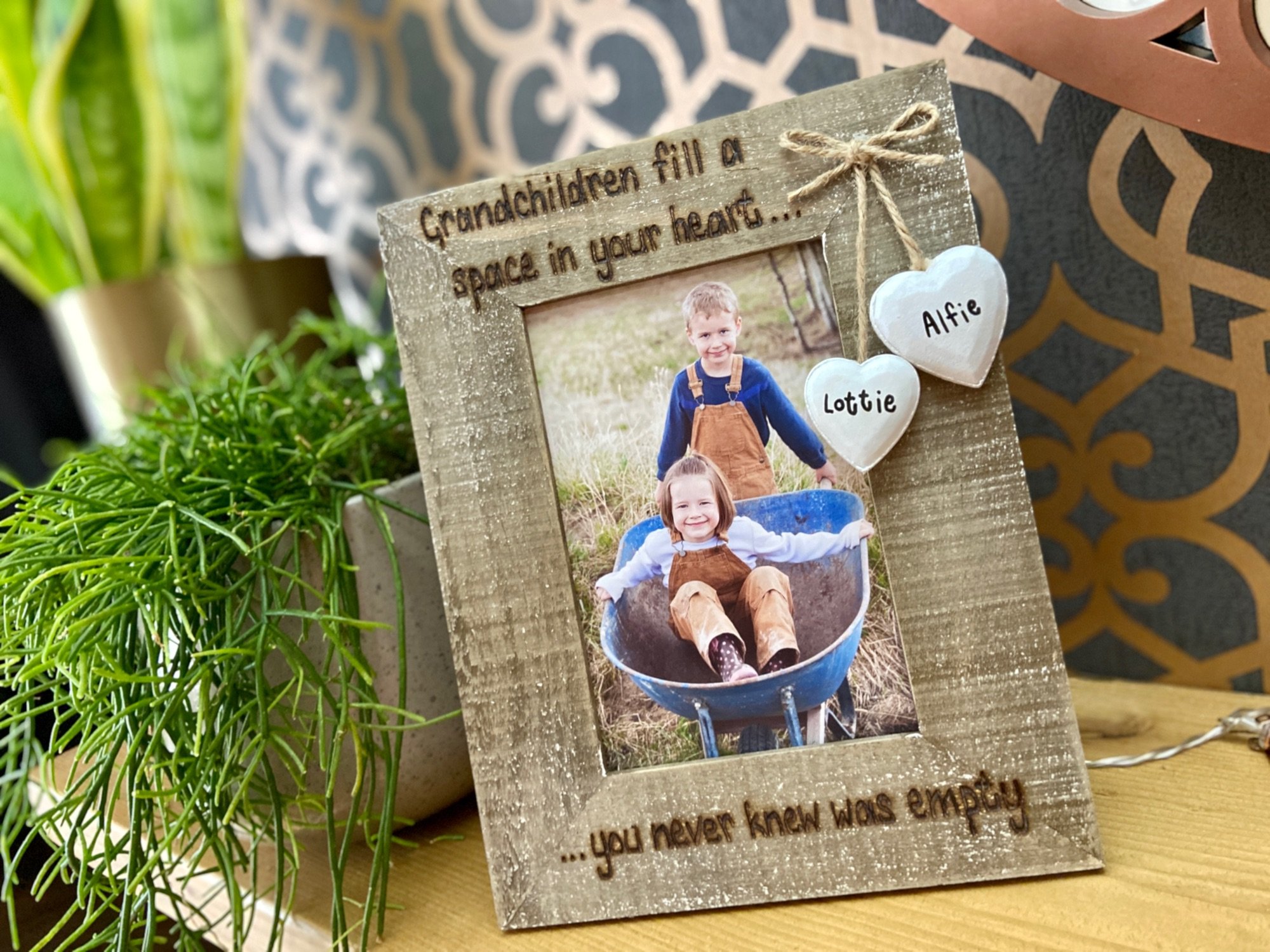 Grandchildren fill a space in your heart Personalised Photo Frame