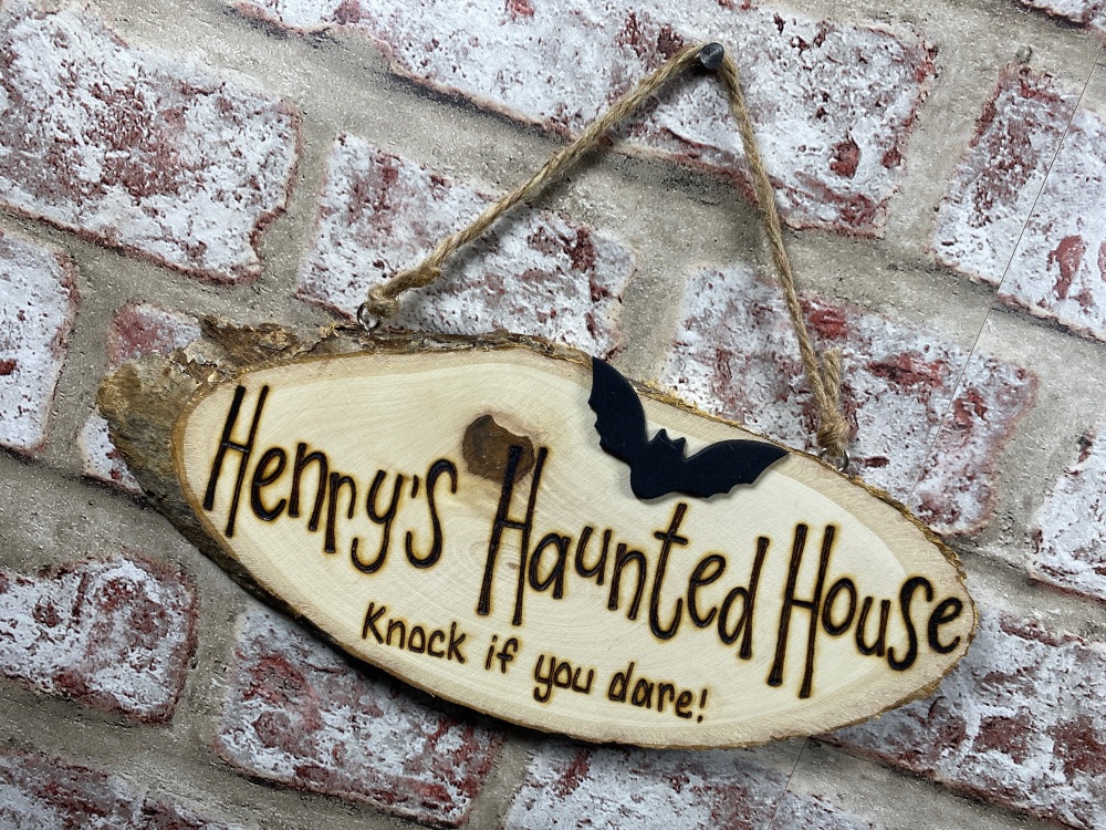 Halloween - Personalised Wood Slice Plaque