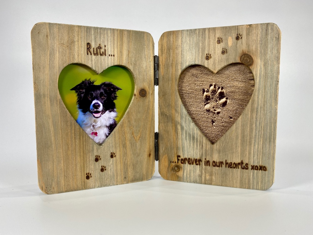 Dog / Cat Memorial - Personalised Double Driftwood Photo Frame 