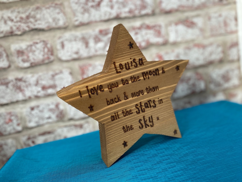 Design Your Own - Personalised Chunky Wooden Freestanding Star Plaque