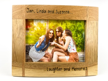 Laughter & Memories - Personalised Solid Oak Wood Photo Frame