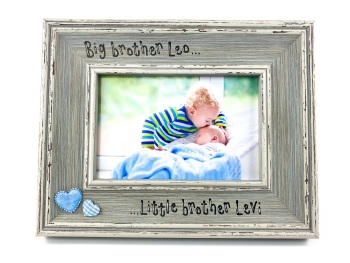 Big Brother Little Brother - Personalised Blue Vintage Photo Frame