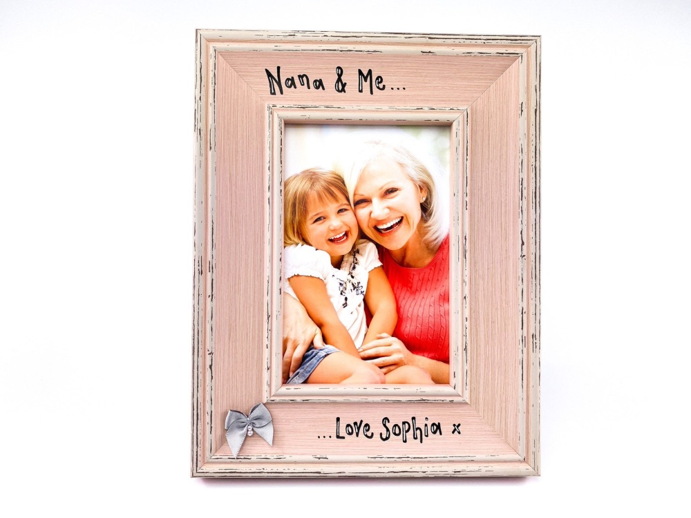 Nana & Me -  Granddaughter Personalised Pink Vintage Photo Frame