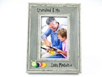 Grandad & Me - Grandson Personalised Blue Vintage Photo Frame