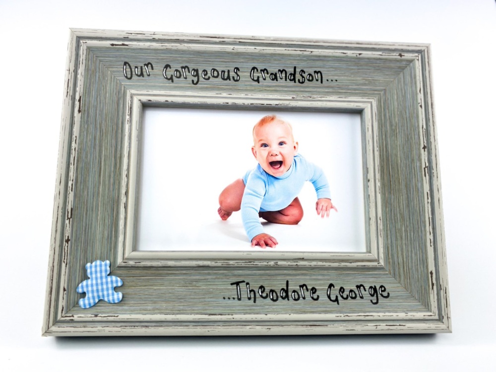 Our Gorgeous Grandson - Personalised Vintage Photo Frame 4 Colours
