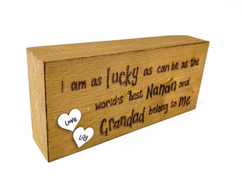 Nan/Grandad - Personalised Chunky Wooden Freestanding Block