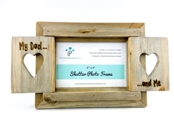 My Dad / Mum ...And Me - Personalised Driftwood Heart Shutter Photo Frame