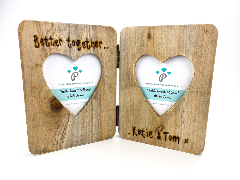 Better Together - Personalised Double Driftwood Photo Frame 