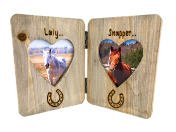 Horse - Personalised Double Driftwood Photo Frame 