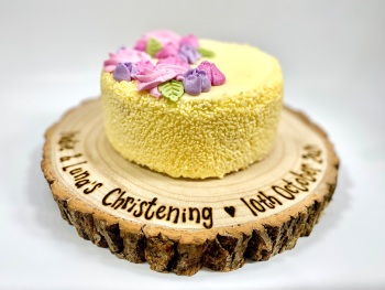 Personalised Cake Stand | Large Rustic Wooden Log Slice