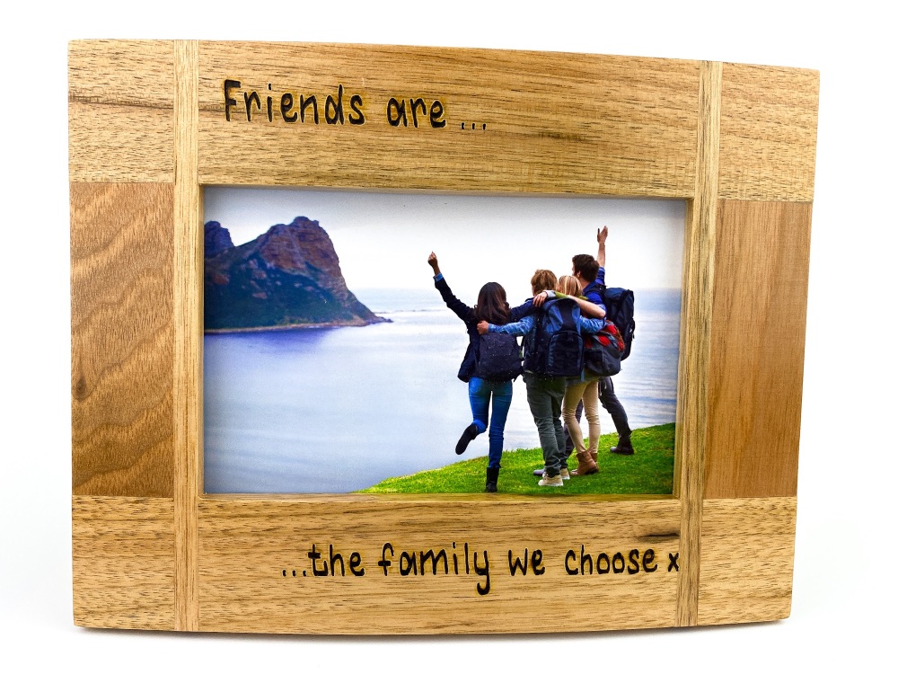 Friends Are The Family We Choose - Personalised Solid Oak Wood Photo Frame