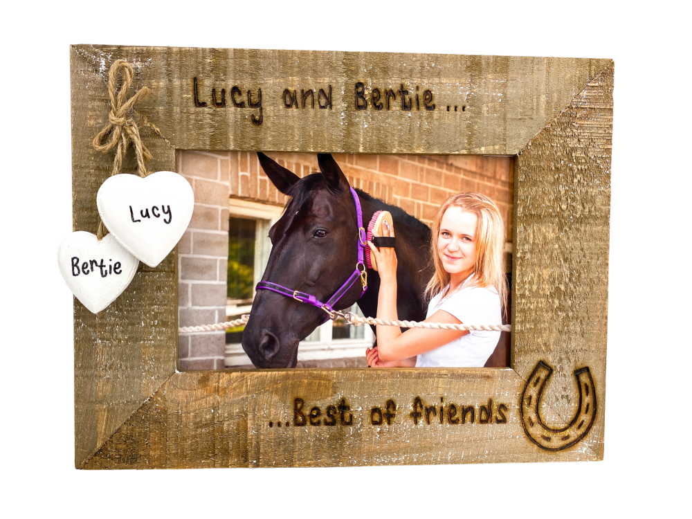 Horse | Best Of Friends - Personalised Driftwood Photo Frame