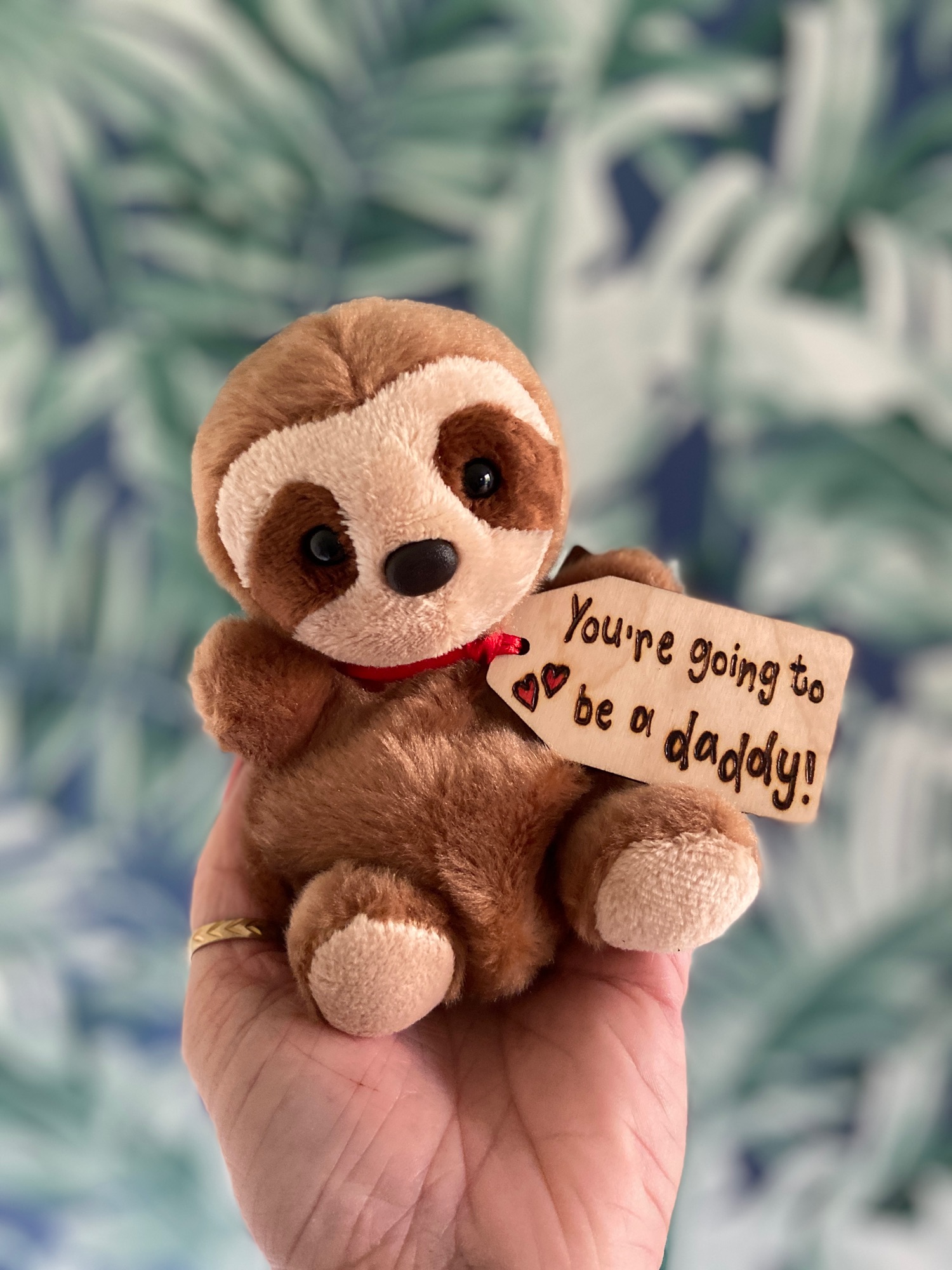 Personalised Sloth Soft Toy With Wooden Tag