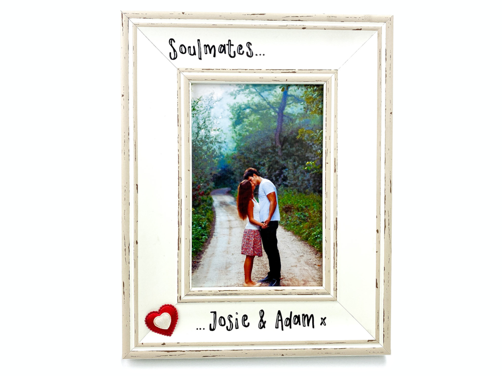 Soulmates -  Personalised Vintage Photo Frame 4 Colours