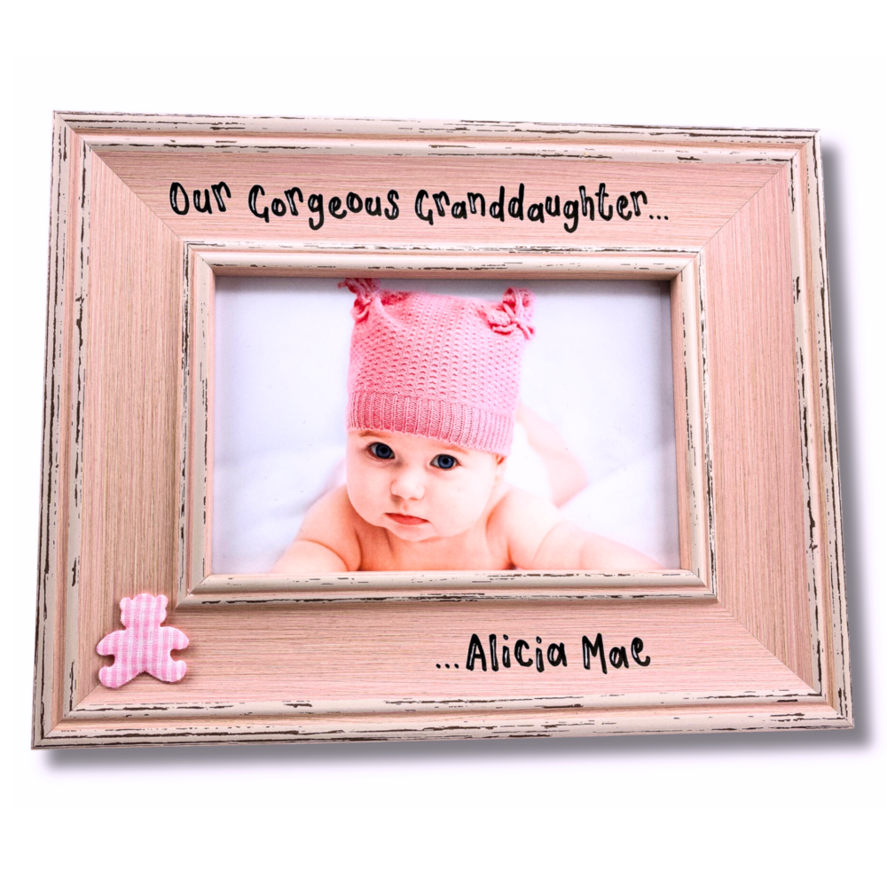Our Gorgeous Granddaughter - Personalised Vintage Photo Frame 4 Colours