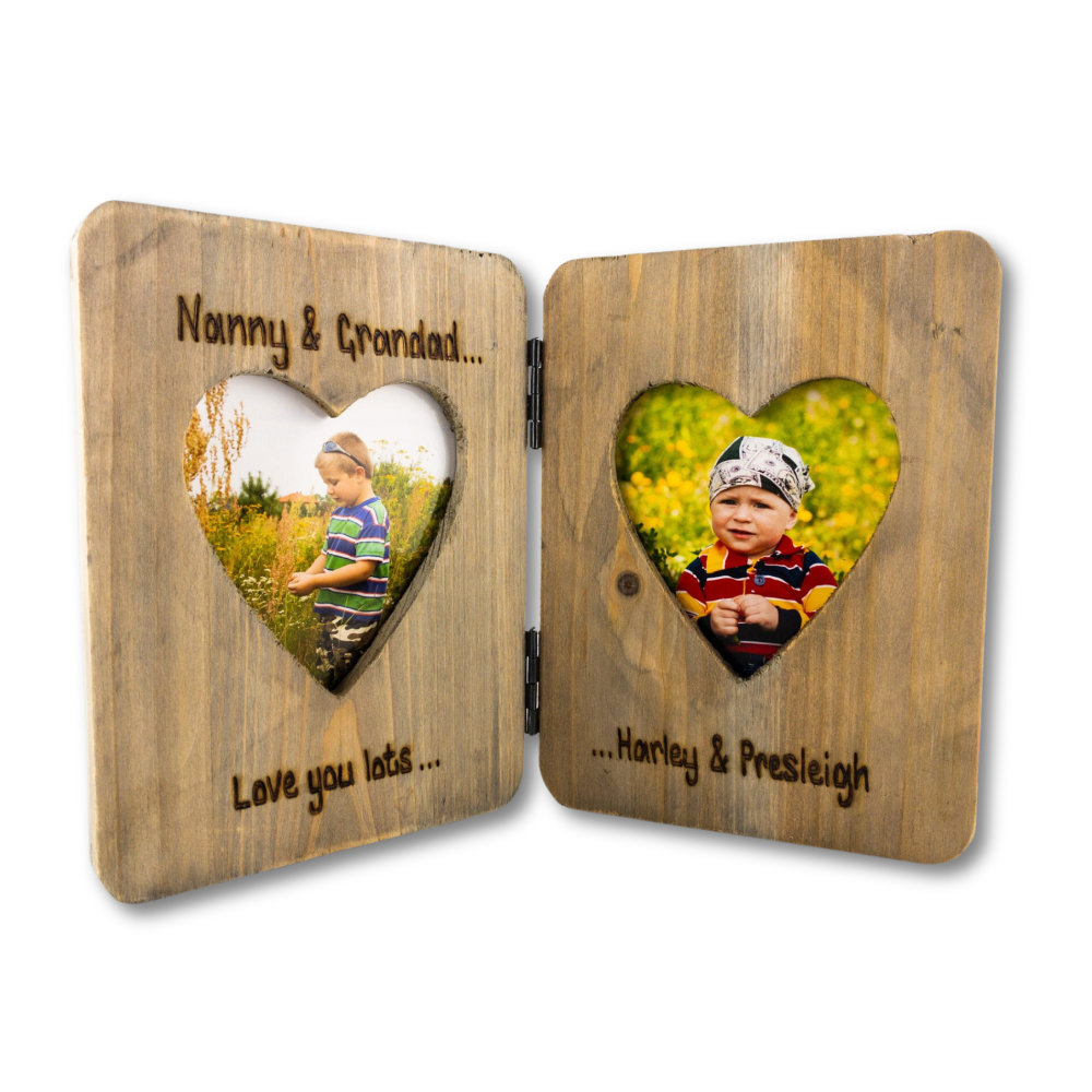 Grandparents - Personalised Double Driftwood Photo Frame