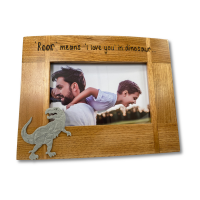 Dinosaur Birthday- Personalised Solid Oak Wood Photo Frame