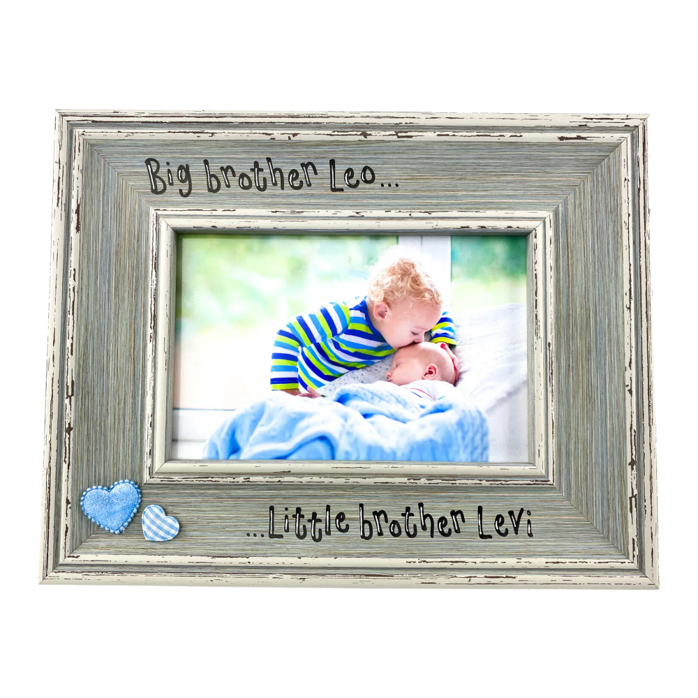 Big Brother Little Brother - Personalised Vintage Photo Frame 4 Colours Available