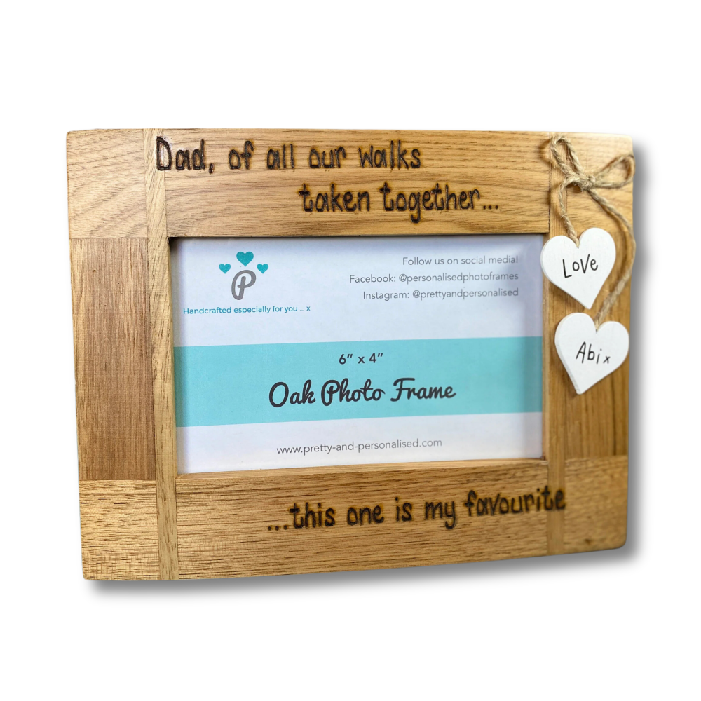 Dad And Bride - Personalised Solid Oak Wood Photo Frame
