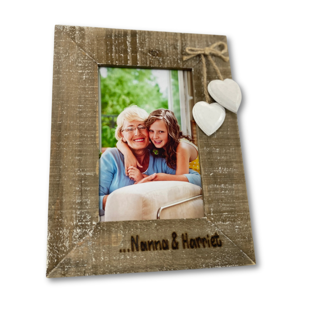 Nanny & Me  / Gran / Grandma / Grandad - Personalised Driftwood Photo Frame