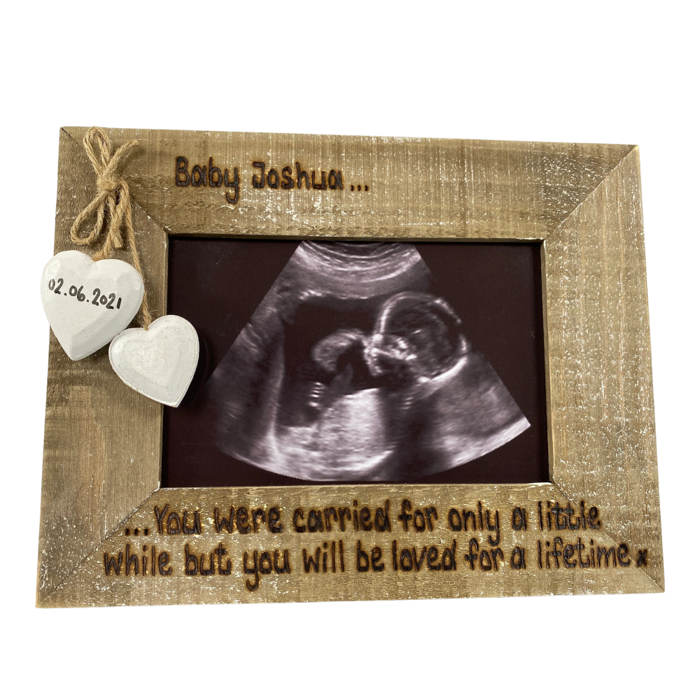 You Were Carried For Only A Little While....... / Miscarriage - Memorial Personalised Driftwood Photo Frame