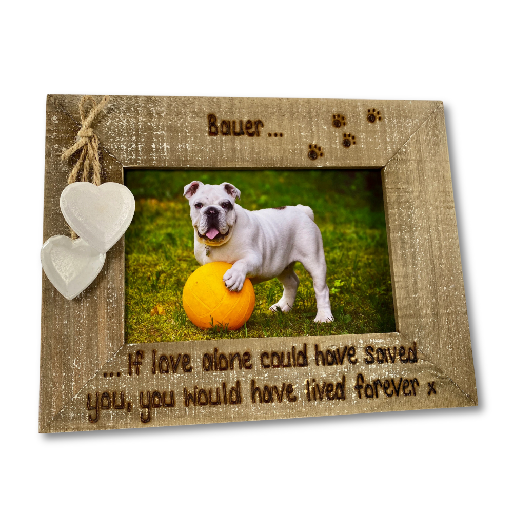 If Love Alone Could Have Saved You | In Memory | Dog, Cat - Personalised Driftwood Photo Frame