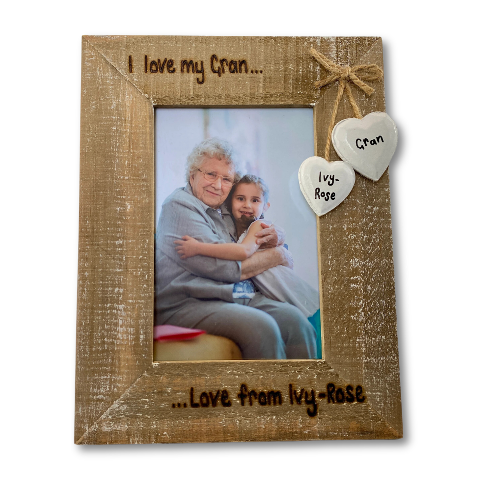 I Love My Nana / Great Nan - Personalised Driftwood Photo Frame