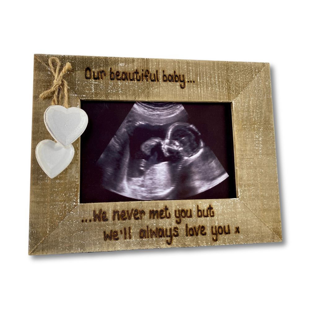 We Never Met You But We Will Always Love You / Miscarriage - Personalised Driftwood Photo Frame
