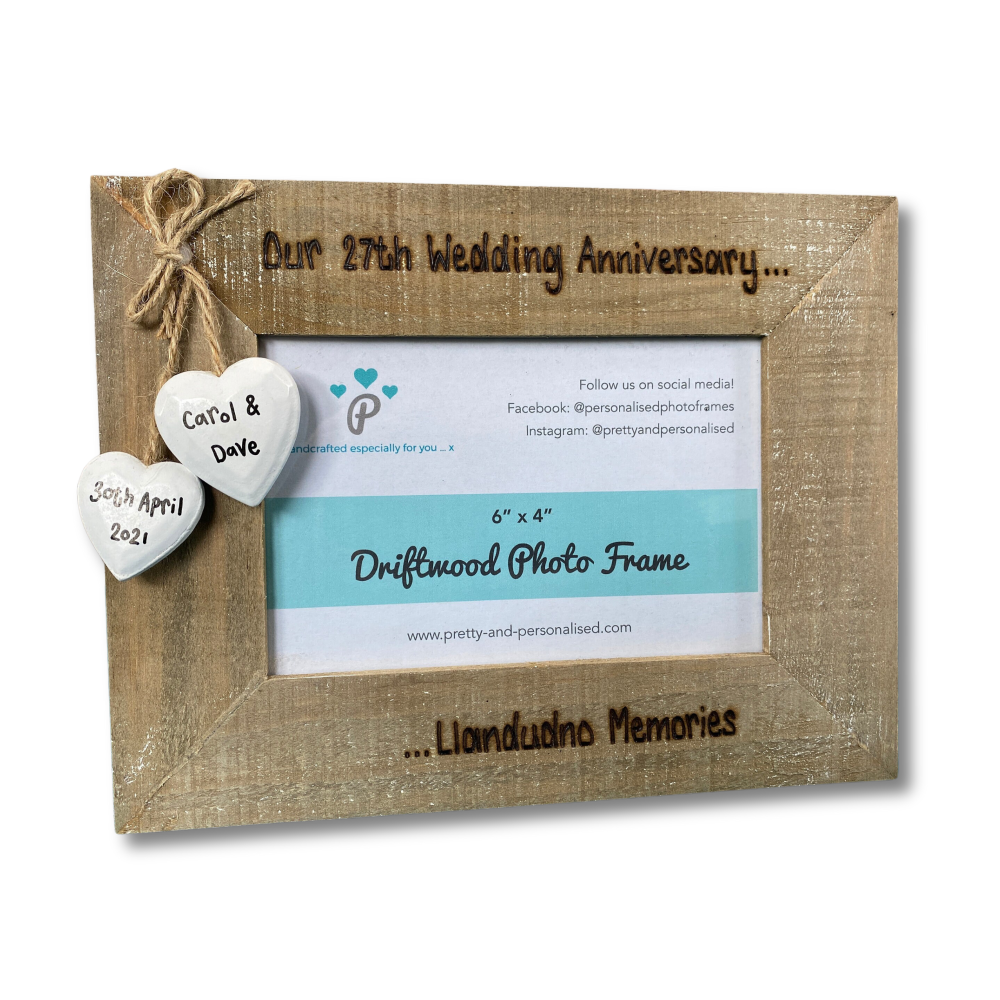 Our Wedding Anniversary | Personalised Driftwood Photo Frame