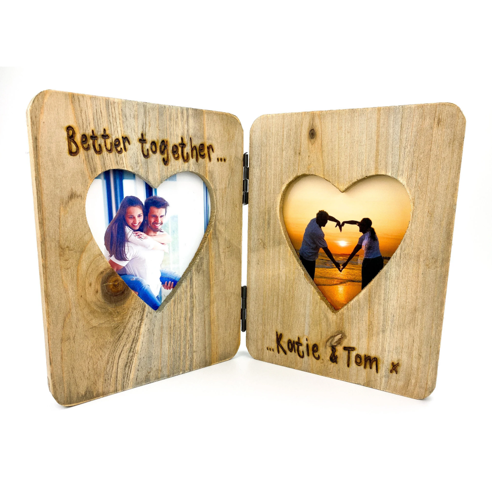Better Together - Personalised Double Driftwood Photo Frame 