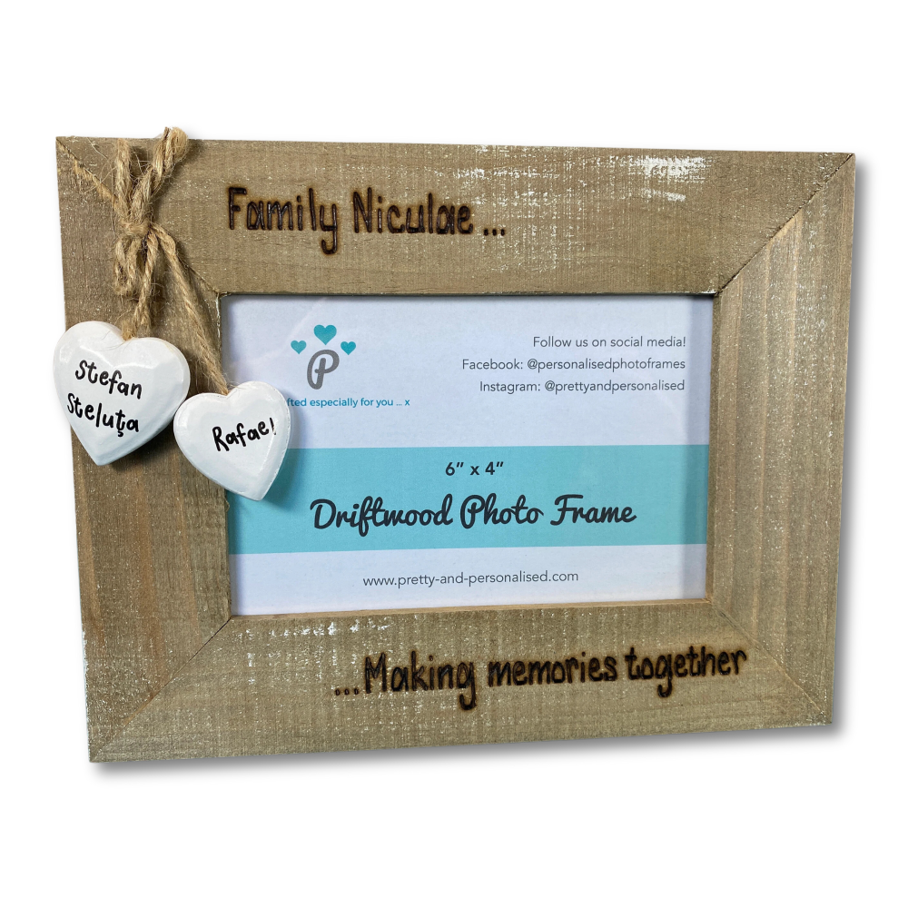 Making Memories Together  - Personalised Driftwood Photo Frame