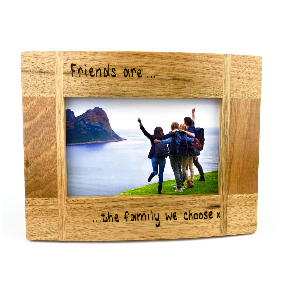 Friends Are The Family We Choose - Personalised Solid Oak Wood Photo Frame
