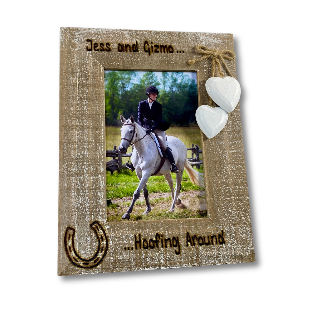 Horse, Hoofing Around - Personalised Driftwood Photo Frame