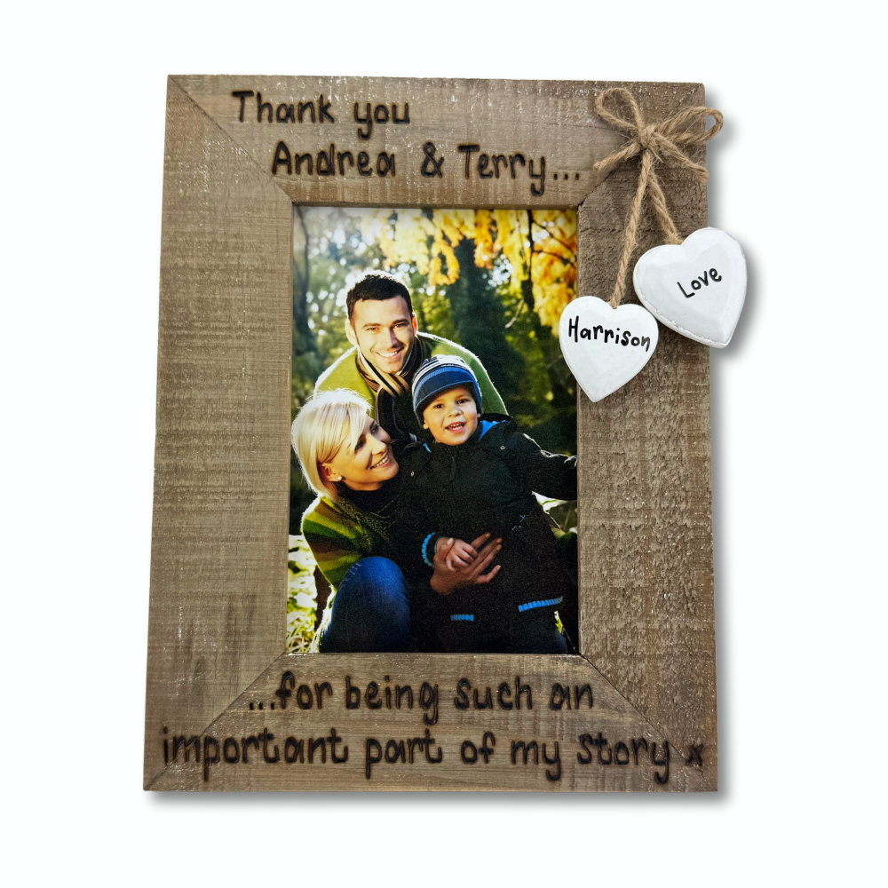 Foster Family / Thank You For Being Such An Important Part Of My Story - Personalised Driftwood Photo Frame