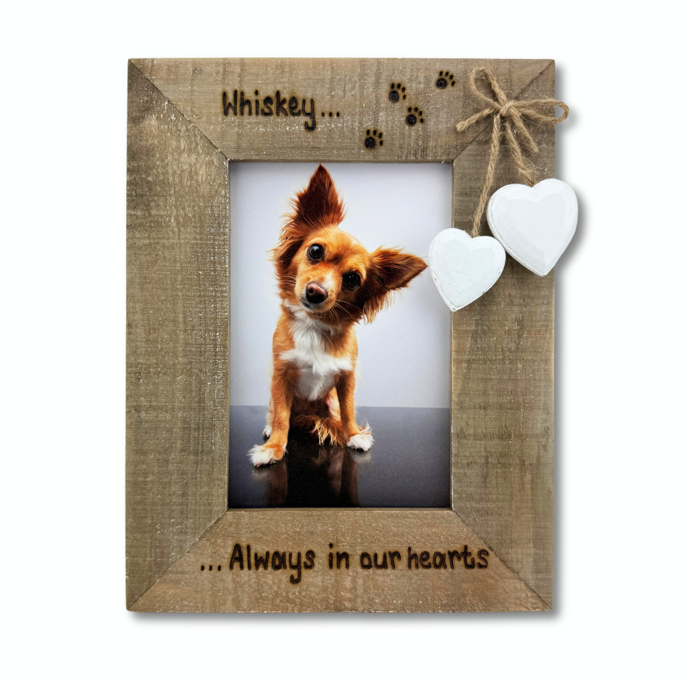 Always In Our Hearts | In Memory | Dog, Cat, Horse - Personalised Driftwood Photo Frame