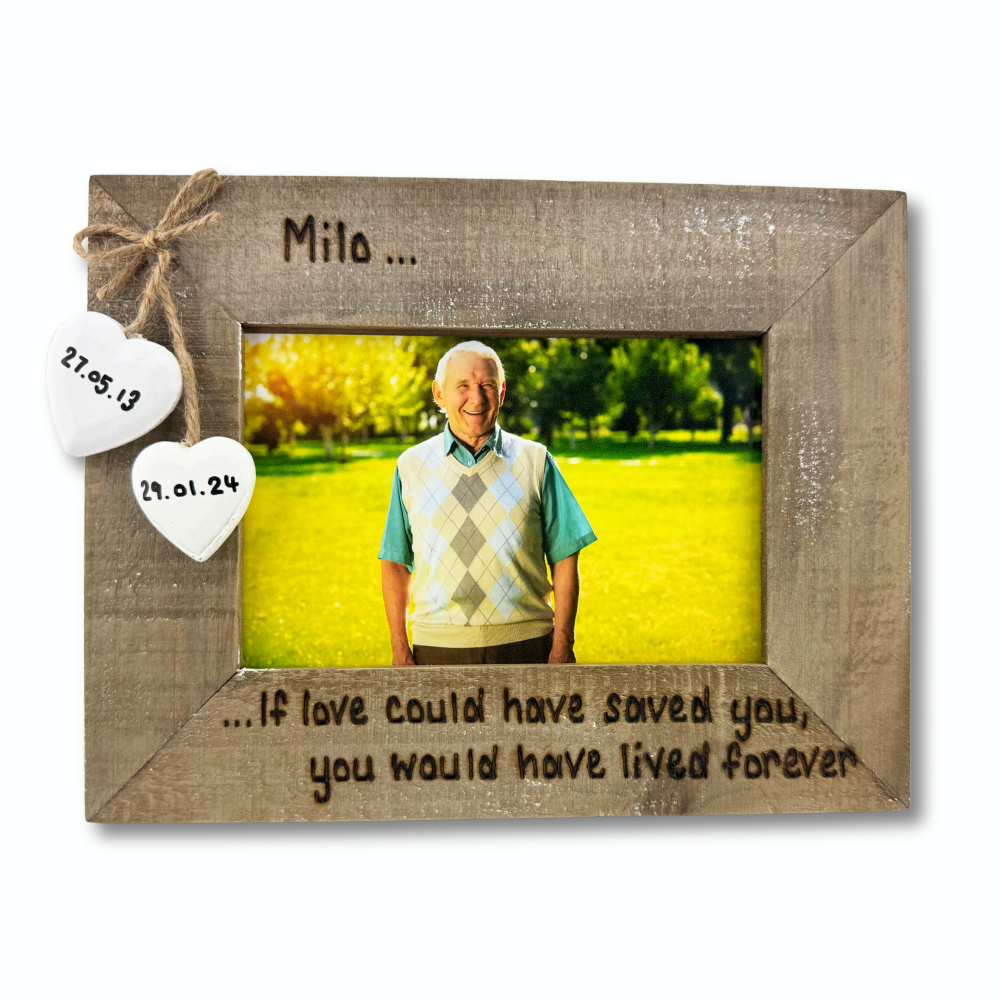 If Love Alone Could Have Saved You - Memorial - Personalised Driftwood Photo Frame