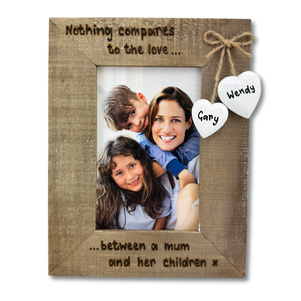Nothing Compares To The Love Between A Mum And Her Son - Personalised Driftwood Photo Frame