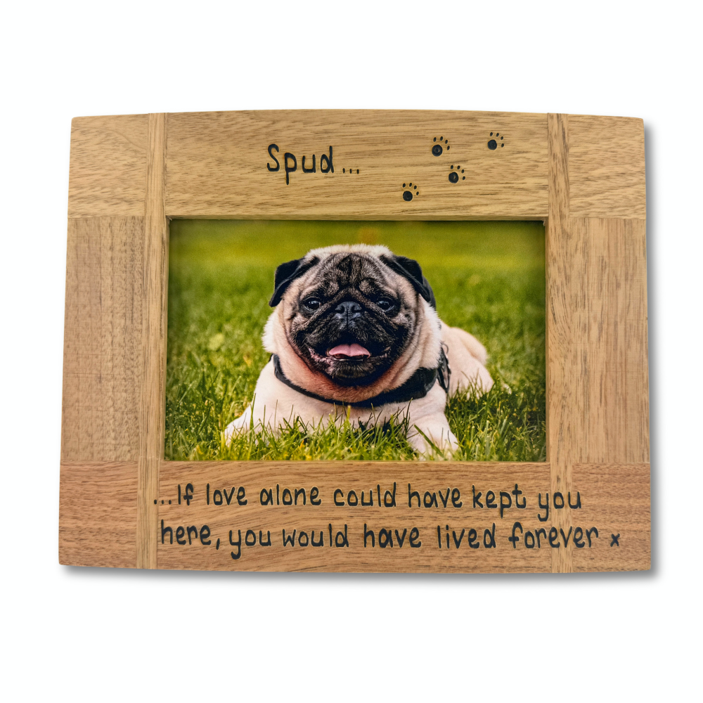 If Love Alone Could Have Saved You - Dog / Cat - Personalised Solid Oak Wood Photo Frame