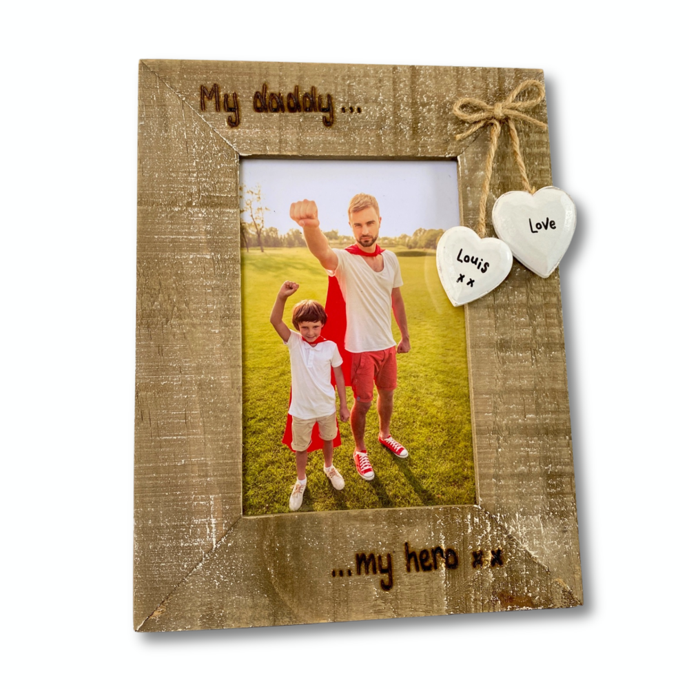My Daddy, My Hero - Personalised Driftwood Photo Frame