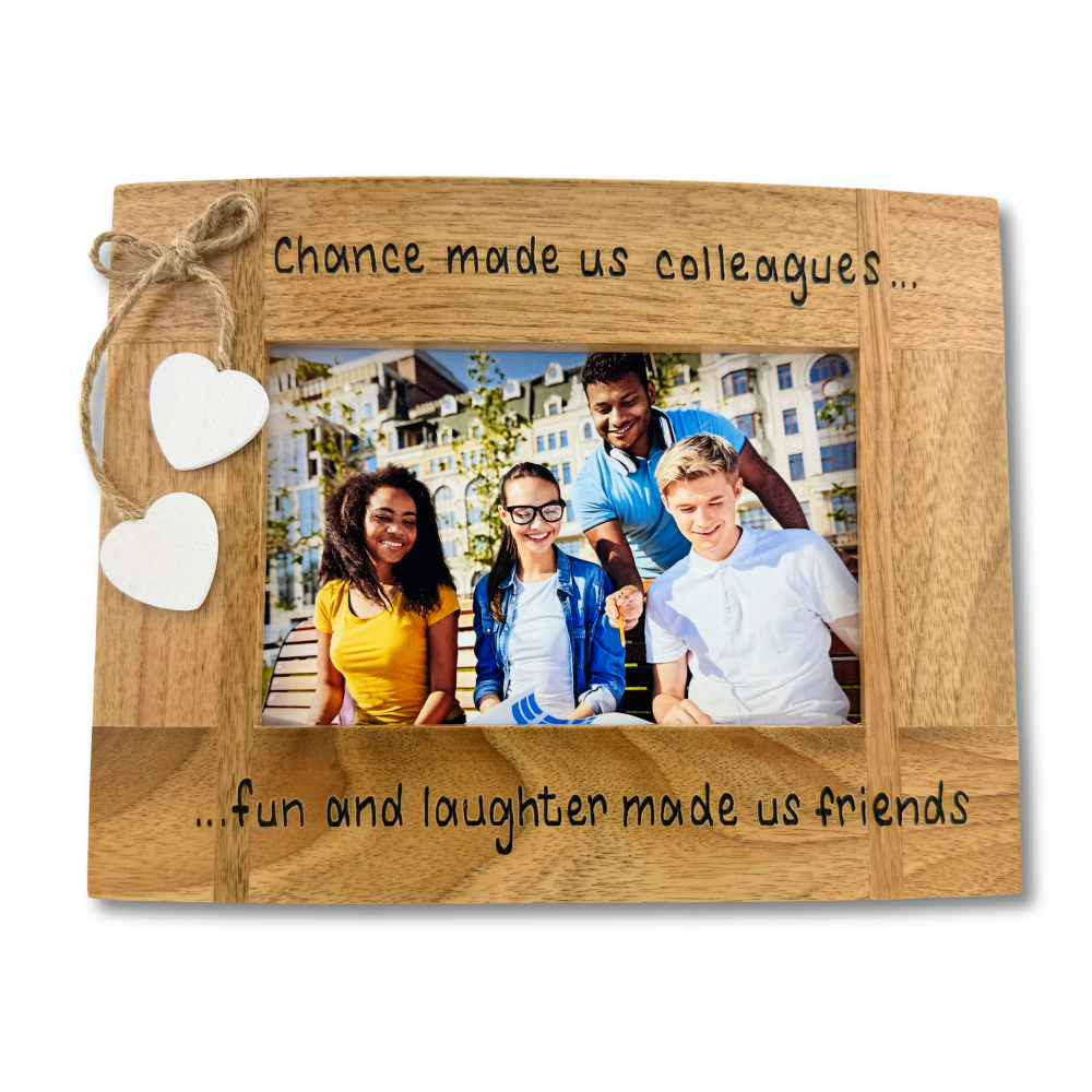 Work Friend Gift / Retirement / Leaving | Personalised Solid Oak Wood Photo