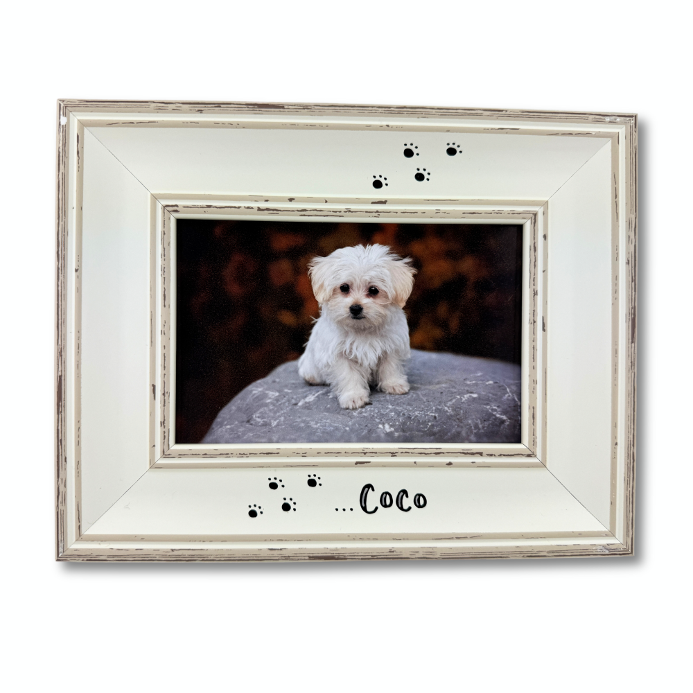 Dog / Cat Name - Personalised Vintage Photo Frame 4 Colours