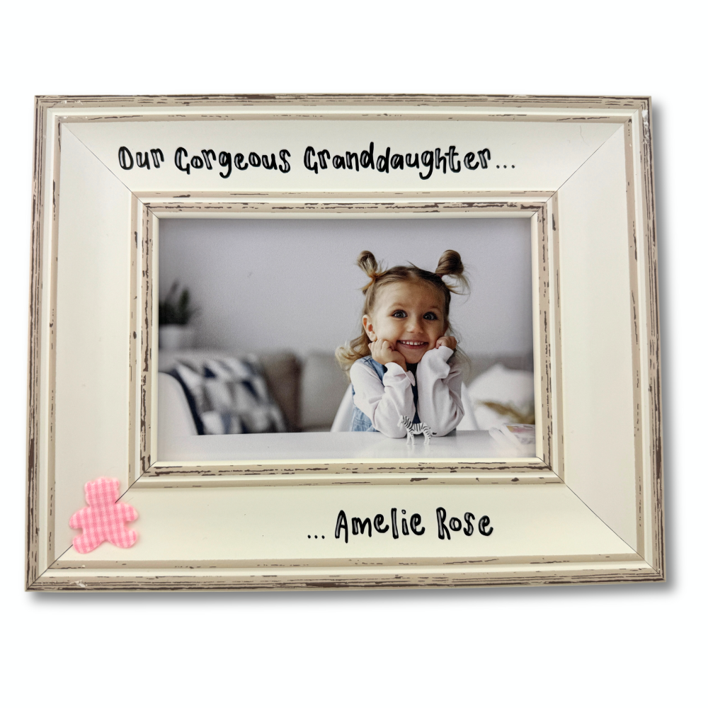 Our Gorgeous Granddaughter - Personalised Vintage Photo Frame 4 Colours