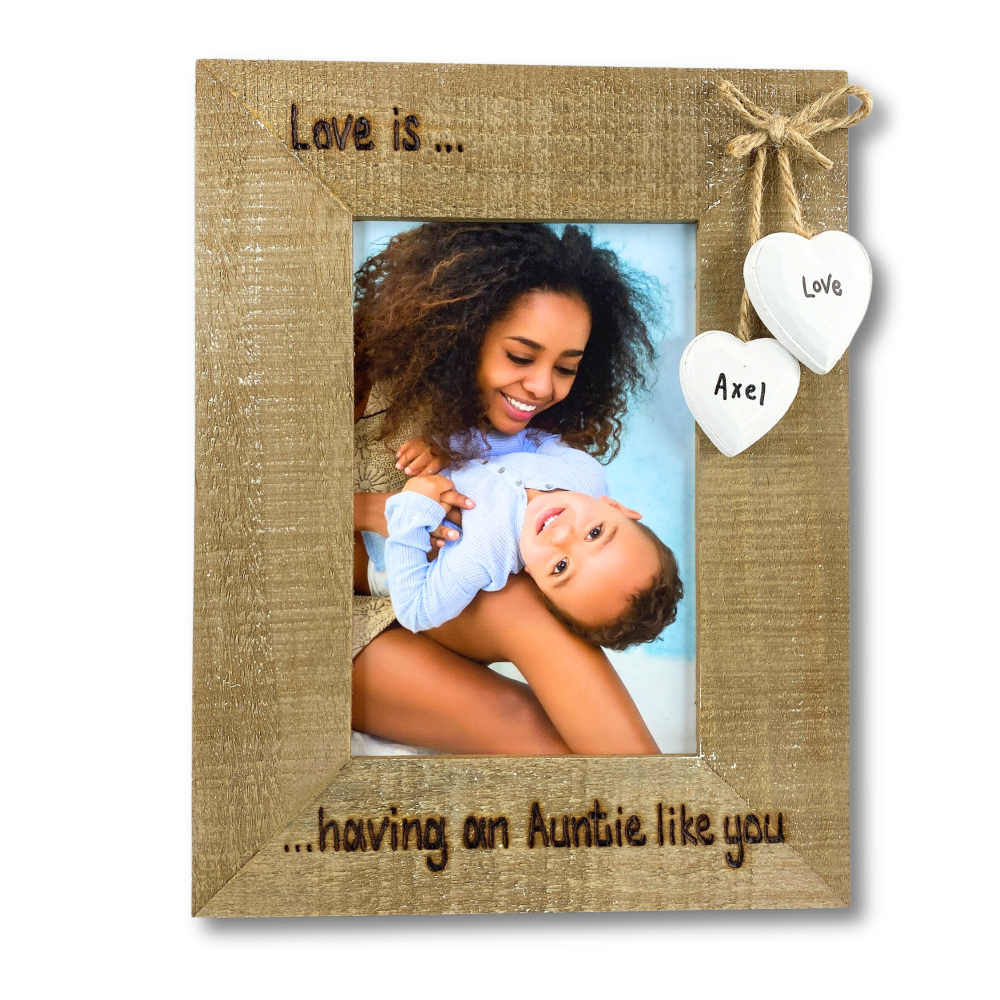 Love Is... Having An Auntie Like You - Personalised Driftwood Photo Frame