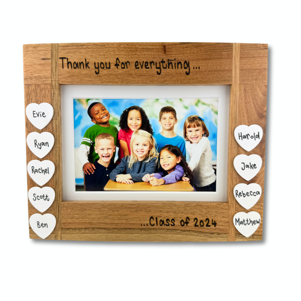 Thank You For Helping me Grow - Personalised Solid Oak Wood Photo Frame