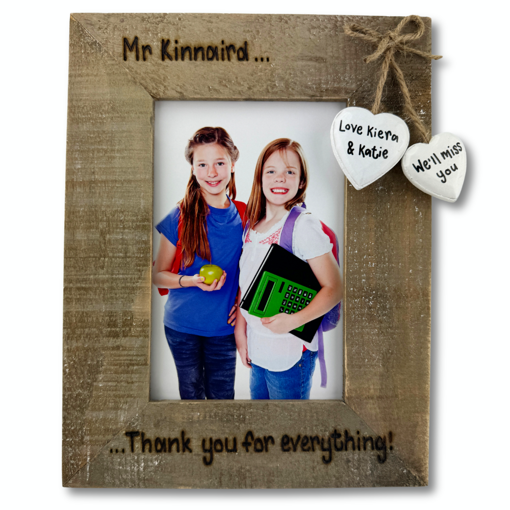 Teacher Gift / Teaching Assistant End of Term  - Personalised Driftwood Photo Frame