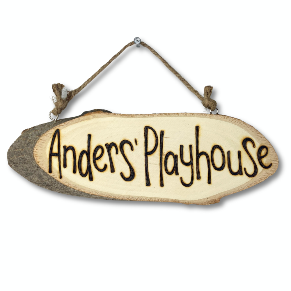 Play area/Playhouse - Personalised Wood Slice Plaque