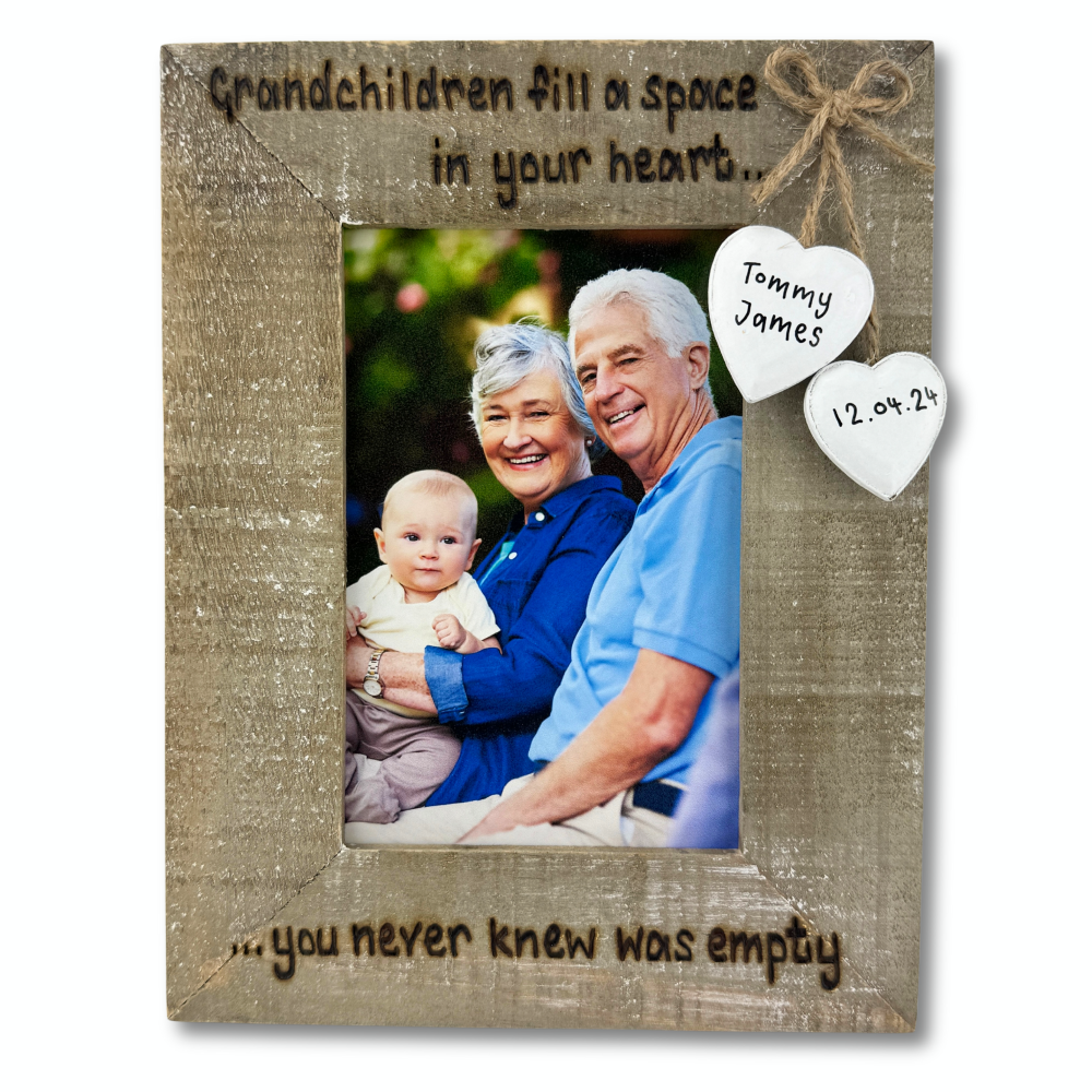 Grandchildren Fill A Space In Your Heart You Never Knew Was Empty -  Personalised Driftwood Photo Frame