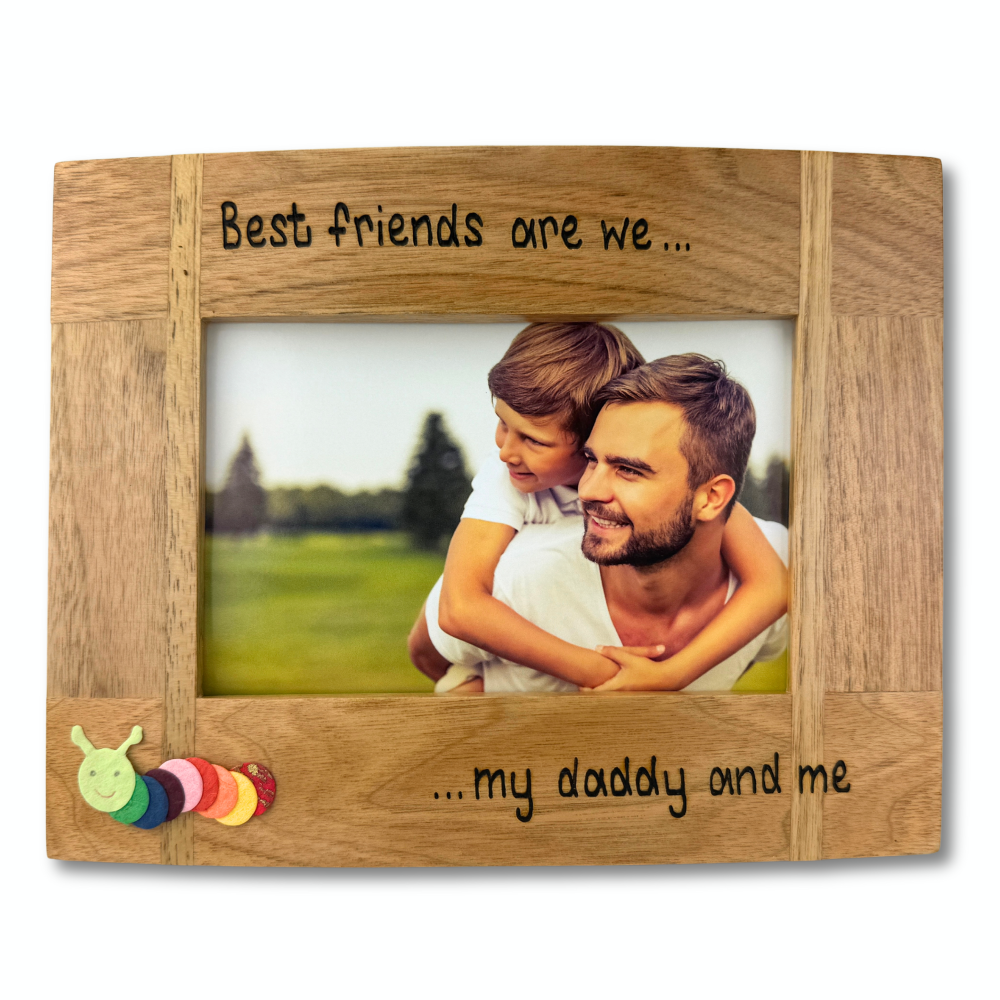 Best Friends Are We Dad and Me  - Personalised Solid Oak Wood Photo Frame