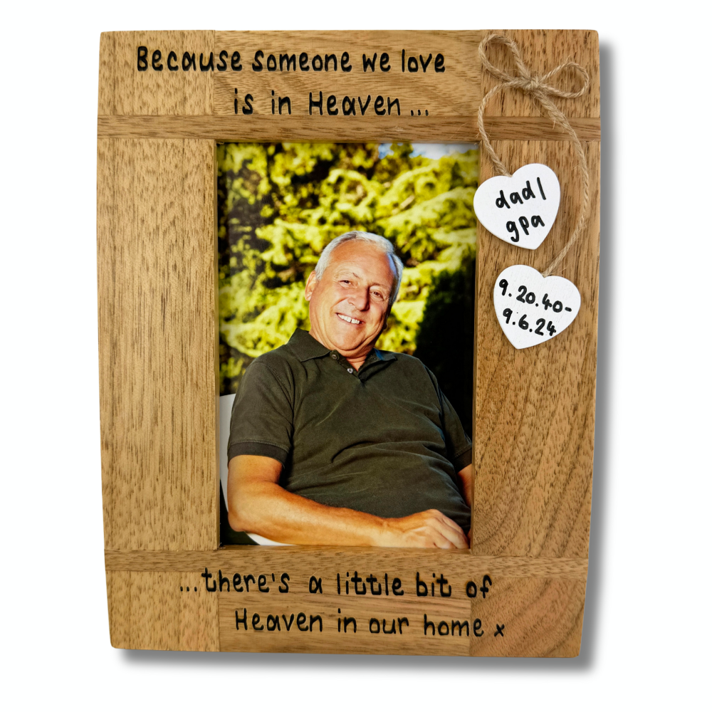 Someone We Love Is In Heaven  - Personalised Solid Oak Wood Photo Frame